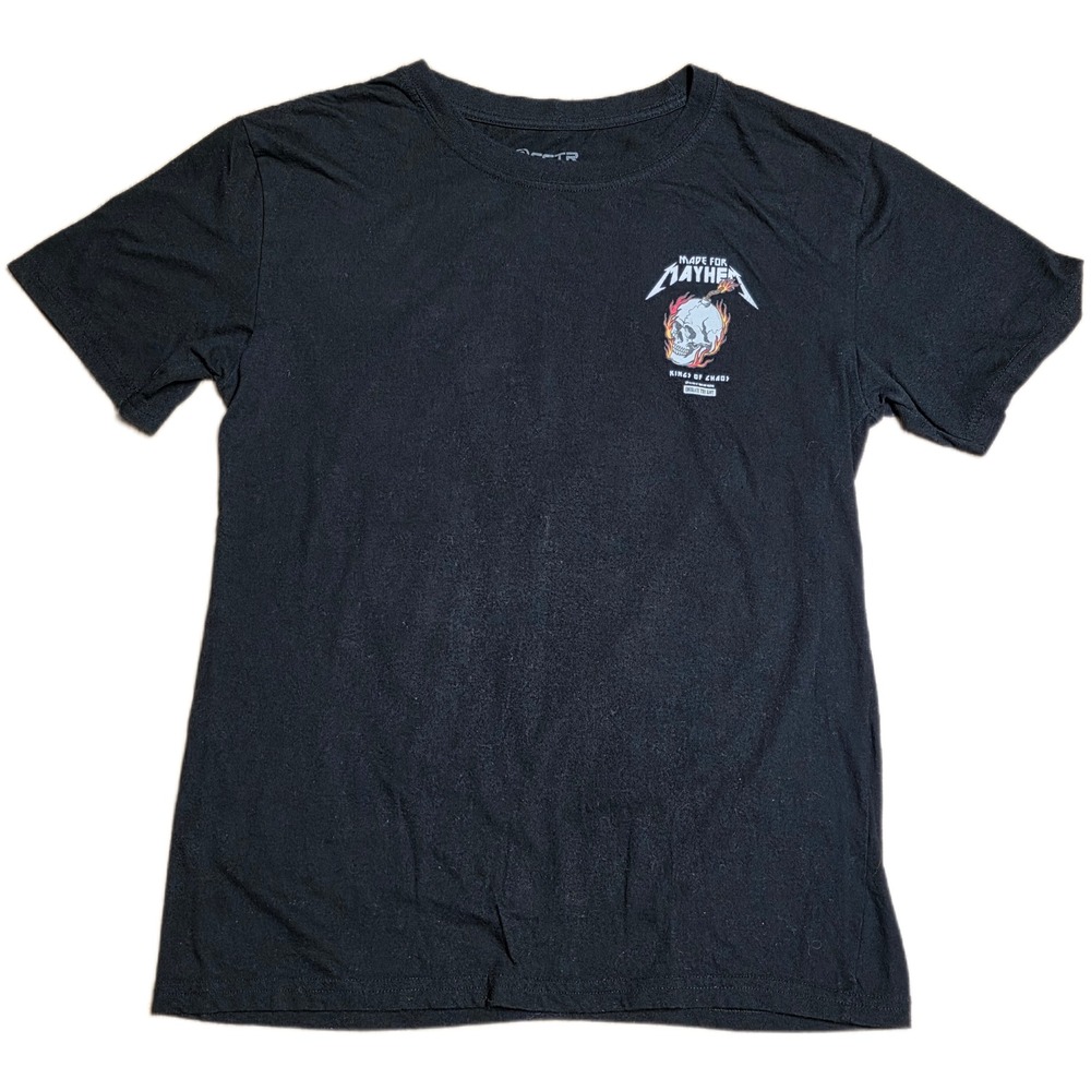 RGSTR Graphic Skull Fire Print T Shirt Men's Size Medium Black Made‎ for Mayhem